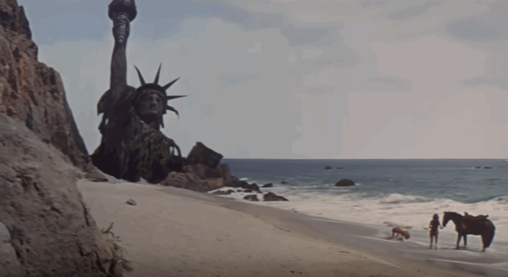Last scene of Planet of the Apes